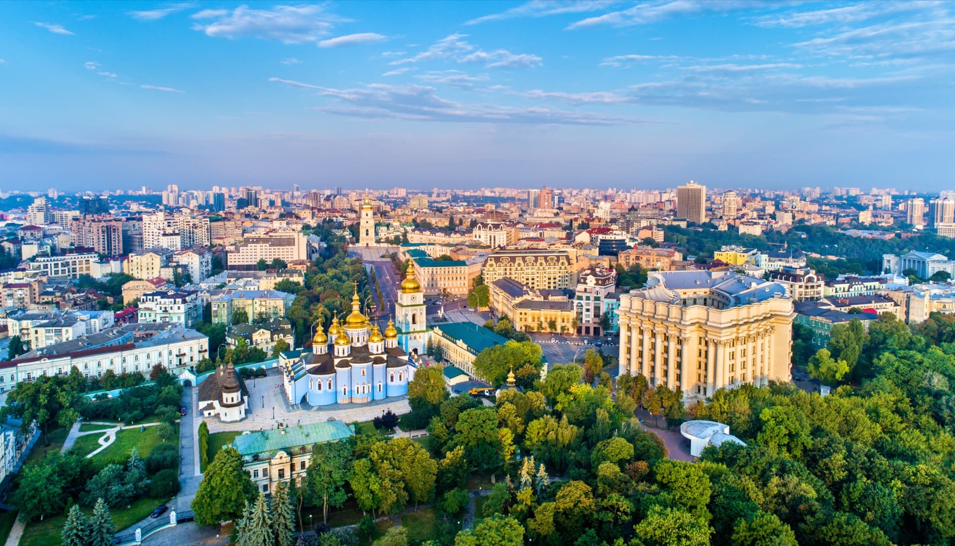 Aerial view of Kyiv, Ukraine